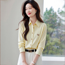 批发原创刺绣条纹衬衫女长袖<b class='q'>夏季</b>新款复古宽松休闲百搭<b class='q'>防晒服</b>衬衫外套