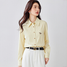 批发原创刺绣条纹衬衫女长袖<b class='q'>夏季</b>新款复古宽松休闲百搭<b class='q'>防晒服</b>衬衫外套