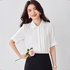 批发<b class='q'>白色</b>雪纺<b class='q'>衬衫</b>女短袖2026夏季新款设计感小众面试气质正装职业<b class='q'>衬衣</b>