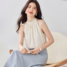 批发实拍 高品质法式白色雪纺衬衫女别致心机挂脖露肩设计感小众上衣