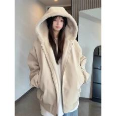 批发有货美式连帽座山雕<b class='q'>皮衣</b>外套棉服<b class='q'>男</b>女款冬季加绒加厚保暖毛领棉衣