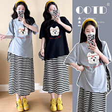 批发<b class='q'>孕妇</b><b class='q'>套装</b>夏季外穿薄款宽松中长款短袖上衣