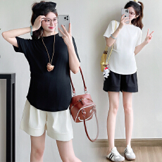 批发孕妇上衣<b class='q'>夏</b>季短袖时尚宽松不规则休闲百搭体恤<b class='q'>夏</b>装