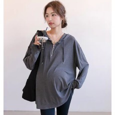 批发孕妇连帽卫衣女春秋款新款爆款时尚洋气春季薄款百搭宽松上衣