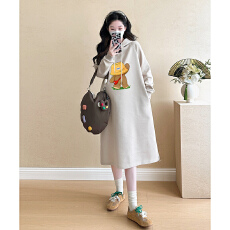 批发孕妇连帽卫衣裙孕妇装春秋连衣裙宽松休闲洋气