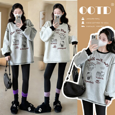 批发<b class='q'>孕妇</b><b class='q'>上衣</b>秋冬长袖时尚卡通印花可爱慵懒风