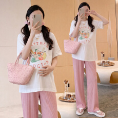 批发<b class='q'>孕妇</b><b class='q'>套装</b>夏季外穿薄款宽松中长款短袖上衣