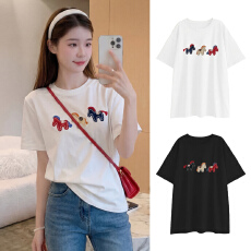 批发孕妇套装夏季外穿薄款宽松<b class='q'>中长款</b>短袖上衣