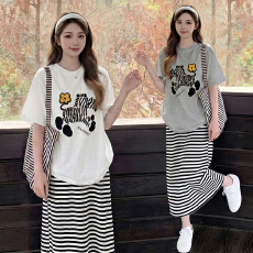 批发<b class='q'>孕妇</b><b class='q'>套装</b>夏季外穿薄款宽松中长款短袖上衣