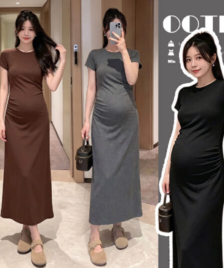 임산부 드레스 여름 루즈핏 티셔츠 치마 슬림해 보이는 반팔 임산부 치마