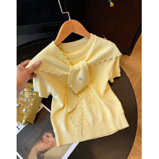 批发实拍2026新款羊毛两件套短袖<b class='q'>针织衫</b>