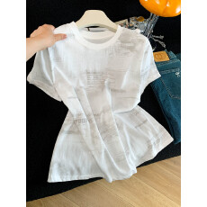 批发纯棉扎染短袖<b class='q'>T</b><b class='q'>恤</b>女2026年夏季新款宽松慵懒风<b class='q'>字母</b>半袖上衣洋气