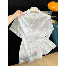 批发百搭衬衫夏季2026新款短袖复古盘扣改良<b class='q'>旗袍</b>小衫上衣<b class='q'>时尚</b>高级感女