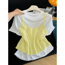 批发针织<b class='q'>吊带</b>背心女2025新款外穿无袖叠穿毛衣短款显瘦<b class='q'>打底衫</b>两件套