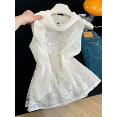 批发法式<b class='q'>假两件</b>蕾丝刺绣背心女2026夏季新款小香风无袖雪纺<b class='q'>衬衫</b>上衣潮