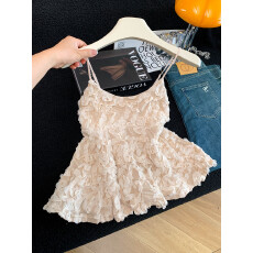 批发纯欲辣妹立体花朵<b class='q'>吊带</b><b class='q'>背心</b><b class='q'>女</b>2026夏季设计感收腰显瘦外穿气质上衣