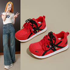 批发内增高德训鞋女鞋子2025新款<b class='q'>夏季</b>网面透气休闲<b class='q'>运动鞋</b>阿甘鞋