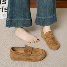 批发复古平底勃肯鞋女2025秋季新款浅口单鞋休闲百搭舒适乐福女鞋