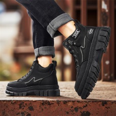 批发2025秋季冬季新款<b class='q'>时尚</b>男鞋高帮百搭厚底工装靴日常<b class='q'>户外</b>马丁靴子男