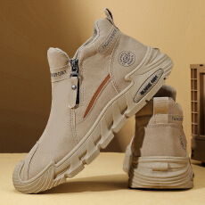 批发男鞋2025秋季新款皮面便捷拉链<b class='q'>时尚</b>百搭<b class='q'>户外</b>运动一脚蹬懒人休闲鞋