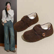 加绒百搭勃肯鞋女2025冬季新款学生ins韩版保暖休闲鞋棉鞋