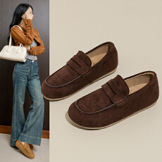 复古平底勃肯鞋女2025秋季新款浅口单鞋休闲百搭舒适乐福女鞋