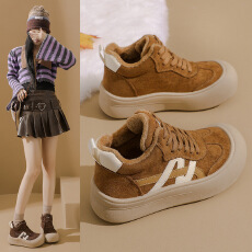 批发加绒高帮雪地靴女2025<b class='q'>冬</b>季新款学生ins韩版保暖休闲鞋棉鞋