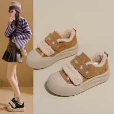 批发加绒厚底雪地靴女2025<b class='q'>冬</b>季新款学生ins韩版保暖休闲鞋棉鞋小女孩
