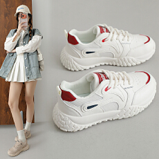 批发运动鞋2026新款<b class='q'>秋</b>季女款厚底防滑百搭休闲皮面跑步阿甘鞋小白鞋女