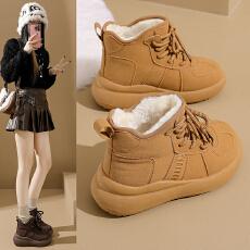 批发加绒高帮雪地靴女2025冬季<b class='q'>新款</b>学生ins韩版保暖休闲鞋棉鞋