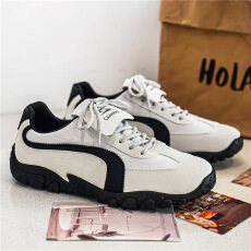 批发2026春季新款时尚休闲鞋男鞋皮革布面透气舒适男士工作劳保运动鞋