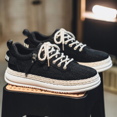 批发帆布男鞋2026新款春季透气百搭休闲板鞋学生小众原创厚底耐磨布鞋