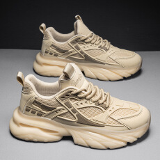 批发春季新款爆米花底网面透气老爹鞋2024新款男士跑步<b class='q'>运动</b>鞋冷粘男鞋