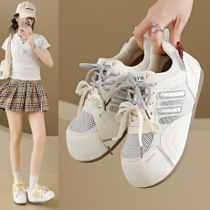 2026小白鞋女夏季新款韩版马卡龙女学生透网运动百搭板鞋街拍女鞋