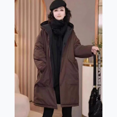 批发加厚中长款棉衣棉服女2025冬季新款简约百搭保暖气质休闲棉袄外套