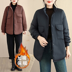 批发休闲时尚加厚保暖棉衣女冬季新款大码宽松显瘦加厚保暖棉服外套潮