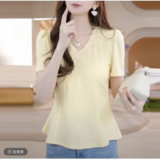 批发2026夏季新款v领短袖<b class='q'>衬衣</b>女