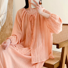 批发实拍 夏季宽松系带防晒罩衫温柔风减龄上衣女夏大摆半身裙有内衬