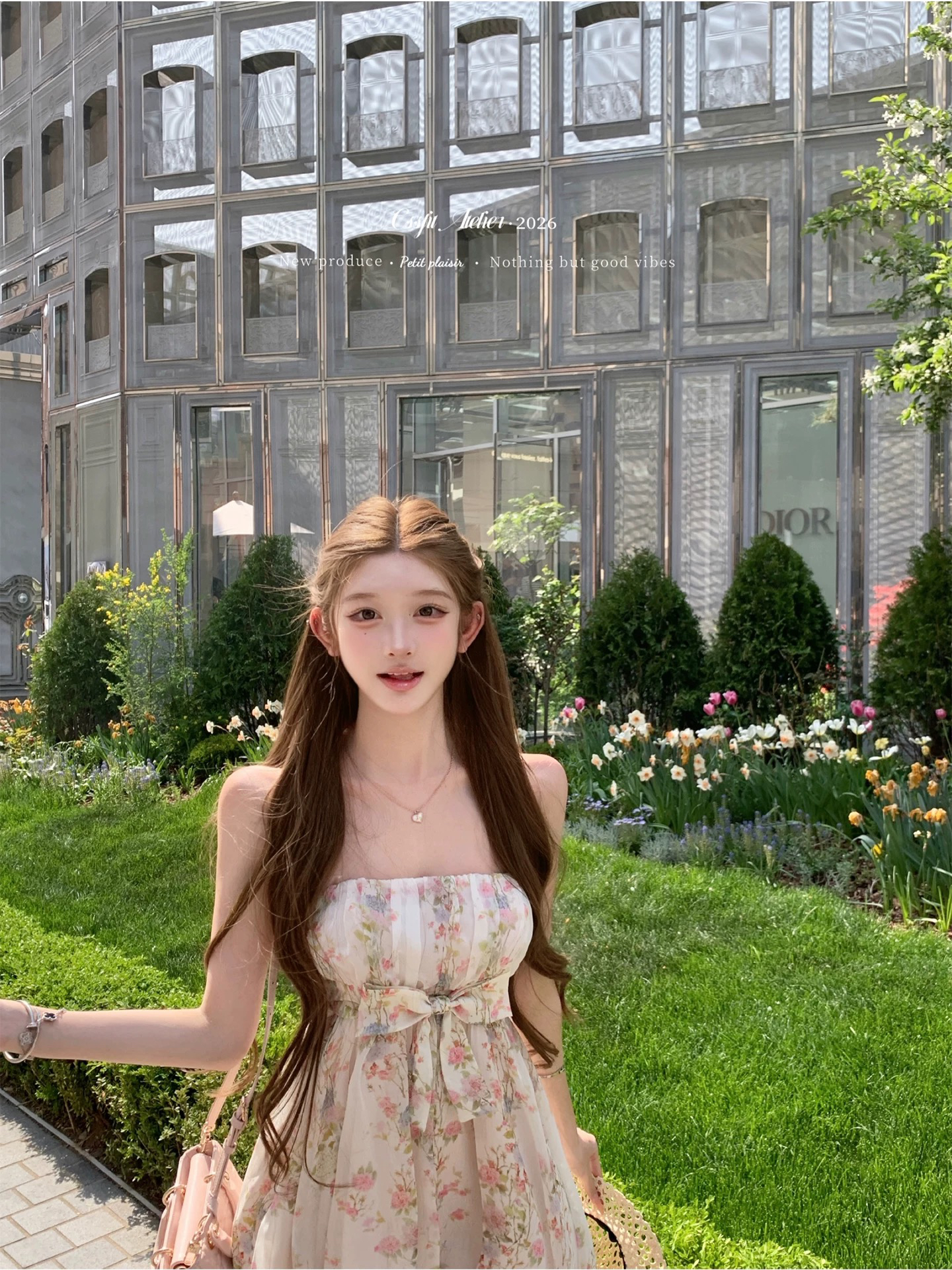 늦게 우산 우산 26 ss 나비 있음 흔적 vintage 꽃무늬 슬립 튜브탑 드레스 슬립 맨위