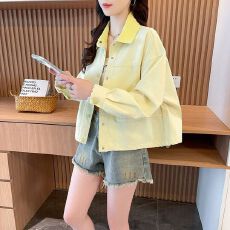 批发翻领短款小个子外套女蕾丝花边2026年<b class='q'>秋</b>季牛仔夹克休闲韩版学院风