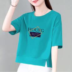 批发2025短袖圆领套头<b class='q'>卫衣</b>女<b class='q'>韩版</b>宽松大码印花时尚上衣显瘦体恤衫