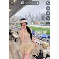 批发白水女 千金学院风2.0 坑条毛针织衫女<b class='q'>春</b>夏复古风罗纹半身裙套装