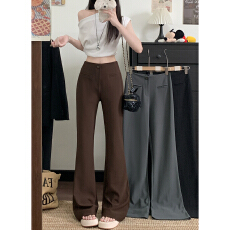 批发实拍！2025新款休闲裤设计感西装裤女微喇叭显瘦修身裤子