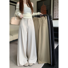 批发实拍！2026新款宽松休闲垂感顺滑西装裤子女