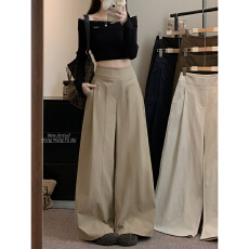 批发新款设计感阔腿裤<b class='q'>女</b>侧拉链宽松<b class='q'>休闲裤</b><b class='q'>女</b>