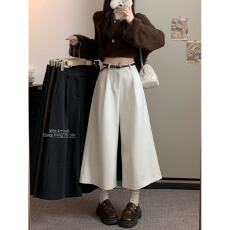 批发2025秋冬新款毛呢直筒裤<b class='q'>哈伦</b>西装裤高腰七分休闲裤女