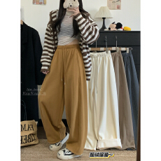 批发加绒2025冬季新款抽绳休闲<b class='q'>九分</b>奶奶裤女