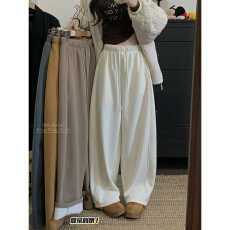 批发加绒2025冬季新款抽绳休闲<b class='q'>九分</b>奶奶裤女