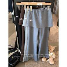 批发2026春季新款慵懒风两穿条纹抽绳阔腿裤<b class='q'>休闲</b>宽松直筒裤女