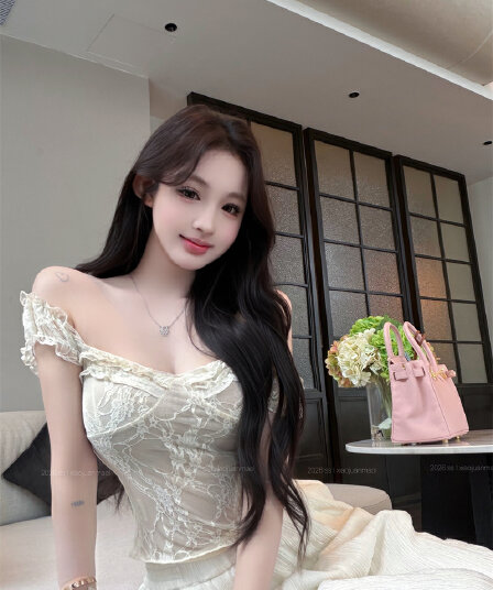 실사 정가 오프숄더 시폰 셔츠 여성 봄 작은 대중 미니멀리즘 다용도 쇼트 스타일 맨위